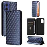 For Motorola Moto G85 5G / S50 Neo 5G Cubic Grid Texture Flip Leather Phone Case(Blue)