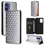 For Motorola Moto G85 5G / S50 Neo 5G Cubic Grid Texture Flip Leather Phone Case(Silver)