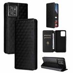 For Motorola ThinkPhone Cubic Grid Texture Flip Leather Phone Case(Black)