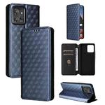 For Motorola ThinkPhone Cubic Grid Texture Flip Leather Phone Case(Blue)