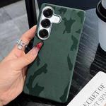For Samsung Galaxy S24+ 5G Camouflage Leather Metal Frame MagSafe PC Phone Case(Army Green)