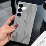 For Samsung Galaxy S24+ 5G Camouflage Leather Metal Frame MagSafe PC Phone Case(Titanium Grey)