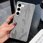 For Samsung Galaxy S23+ 5G Camouflage Leather Metal Frame MagSafe PC Phone Case(Titanium Grey)