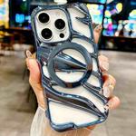 For iPhone 15 Pro Cooling Hollow Electroplating TPU MagSafe Phone Case(Blue)