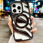 For iPhone 13 Pro Max Cooling Hollow Electroplating TPU MagSafe Phone Case(Black)