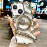 For iPhone 13 Cooling Hollow Electroplating TPU MagSafe Phone Case(Silver)