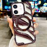 For iPhone 11 Cooling Hollow Electroplating TPU MagSafe Phone Case(Purple)
