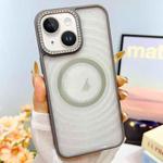 For iPhone 13 Transparent Glitter Starry Sky Top Diamond Frosted MagSafe Phone Case(Titanium)