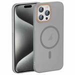 For iPhone 15 Pro Max Translucent Frosted Skin PC MagSafe Phone Case(Grey)