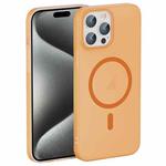 For iPhone 15 Pro Max Translucent Frosted Skin PC MagSafe Phone Case(Orange)