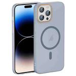 For iPhone 14 Pro Translucent Frosted Skin PC MagSafe Phone Case(Sierra Blue)