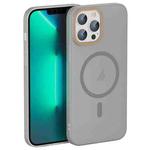 For iPhone 13 Pro Max Translucent Frosted Skin PC MagSafe Phone Case(Grey)