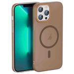 For iPhone 13 Pro Max Translucent Frosted Skin PC MagSafe Phone Case(Desert Gold)