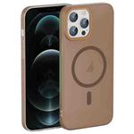 For iPhone 12 Pro Translucent Frosted Skin PC MagSafe Phone Case(Desert Gold)