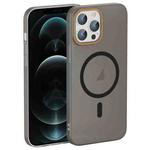 For iPhone 12 Pro Max Translucent Frosted Skin PC MagSafe Phone Case(Black)
