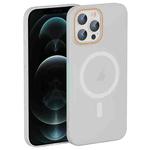 For iPhone 12 Pro Max Translucent Frosted Skin PC MagSafe Phone Case(White)
