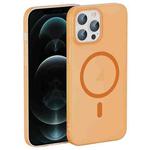 For iPhone 12 Pro Max Translucent Frosted Skin PC MagSafe Phone Case(Orange)