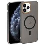 For iPhone 11 Pro Max Translucent Frosted Skin PC MagSafe Phone Case(Black)