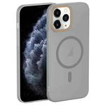 For iPhone 11 Pro Max Translucent Frosted Skin PC MagSafe Phone Case(Grey)
