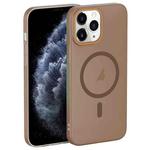 For iPhone 11 Pro Max Translucent Frosted Skin PC MagSafe Phone Case(Desert Gold)
