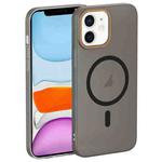 For iPhone 11 Translucent Frosted Skin PC MagSafe Phone Case(Black)