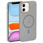 For iPhone 11 Translucent Frosted Skin PC MagSafe Phone Case(Grey)