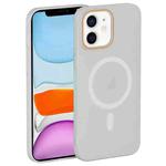 For iPhone 11 Translucent Frosted Skin PC MagSafe Phone Case(White)