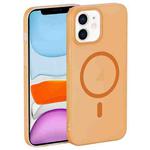For iPhone 11 Translucent Frosted Skin PC MagSafe Phone Case(Orange)