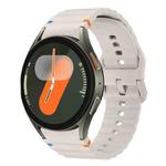 For Samsung Galaxy Watch FE / 7 / 6 / 5 / 4 xDfind Wavy Grain Stitched Colorful Buckle Silicone Watch Band(Starlight)