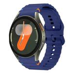 For Samsung Galaxy Watch FE / 7 / 6 / 5 / 4 xDfind Wavy Grain Stitched Colorful Buckle Silicone Watch Band(Dark Blue)