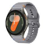 For Samsung Galaxy Watch FE / 7 / 6 / 5 / 4 xDfind Wavy Grain Stitched Colorful Buckle Silicone Watch Band(Dark Gray)
