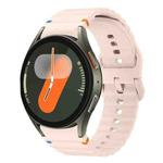 For Samsung Galaxy Watch FE / 7 / 6 / 5 / 4 xDfind Wavy Grain Stitched Colorful Buckle Silicone Watch Band(Pink)