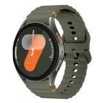 For Samsung Galaxy Watch FE / 7 / 6 / 5 / 4 xDfind Wavy Grain Stitched Colorful Buckle Silicone Watch Band(Army Green)