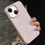 For iPhone 14 / 13 Plain Leather Snake Texture PC MagSafe Phone Case(Pink)