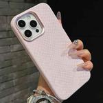For iPhone 14 Pro Plain Leather Snake Texture PC MagSafe Phone Case(Pink)