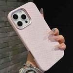 For iPhone 16 Pro Plain Leather Snake Texture PC MagSafe Phone Case(Pink)