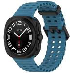 For Samsung Galaxy Watch Ultra 47mm xDfind Ocean Hole Dual Buckle Silicone Watch Band(Rock Blue)