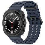 For Samsung Galaxy Watch Ultra 47mm xDfind Ocean Hole Dual Buckle Silicone Watch Band(Midnight Blue)