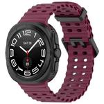 For Samsung Galaxy Watch Ultra 47mm xDfind Ocean Hole Dual Buckle Silicone Watch Band(Wine Red)