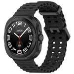For Samsung Galaxy Watch Ultra 47mm xDfind Ocean Hole Dual Buckle Silicone Watch Band(Dark Gray)