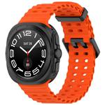 For Samsung Galaxy Watch Ultra 47mm xDfind Ocean Hole Dual Buckle Silicone Watch Band(Orange)