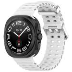 For Samsung Galaxy Watch Ultra 47mm xDfind Ocean Hole Dual Buckle Silicone Watch Band(White)