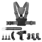 10 in 1 360 Phone Clamp Quick Release Body Mount Belt Chest Strap with Mount & Screw(Grey)