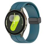 For Samsung Galaxy Watch7 / Watch FE 40mm xDfind Fold Magnetic Black Buckle Silicone Watch Band(Dark Blue)