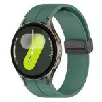 For Samsung Galaxy Watch7 / Watch FE 40mm xDfind Fold Magnetic Black Buckle Silicone Watch Band(Dark Green)