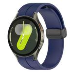 For Samsung Galaxy Watch7 / Watch FE 40mm xDfind Fold Magnetic Black Buckle Silicone Watch Band(Midnight Blue)