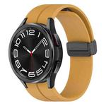 For Samsung Galaxy Watch6 / Watch6 Classic xDfind Fold Magnetic Black Buckle Silicone Watch Band(Yellow)