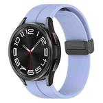 For Samsung Galaxy Watch6 / Watch6 Classic xDfind Fold Magnetic Black Buckle Silicone Watch Band(Light Purple)