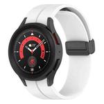 For Samsung Galaxy Watch5 / Watch5 Pro xDfind Fold Magnetic Black Buckle Silicone Watch Band(White)