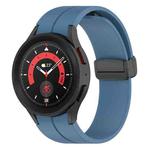 For Samsung Galaxy Watch5 / Watch5 Pro xDfind Fold Magnetic Black Buckle Silicone Watch Band(Blue)